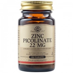 Solgar Zinc Picolinate 22mg, 100tabs